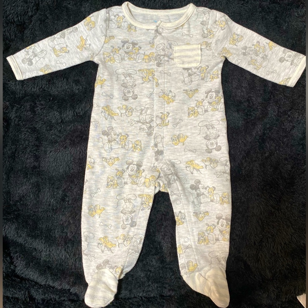 Disney Mickey and Pluto baby footie